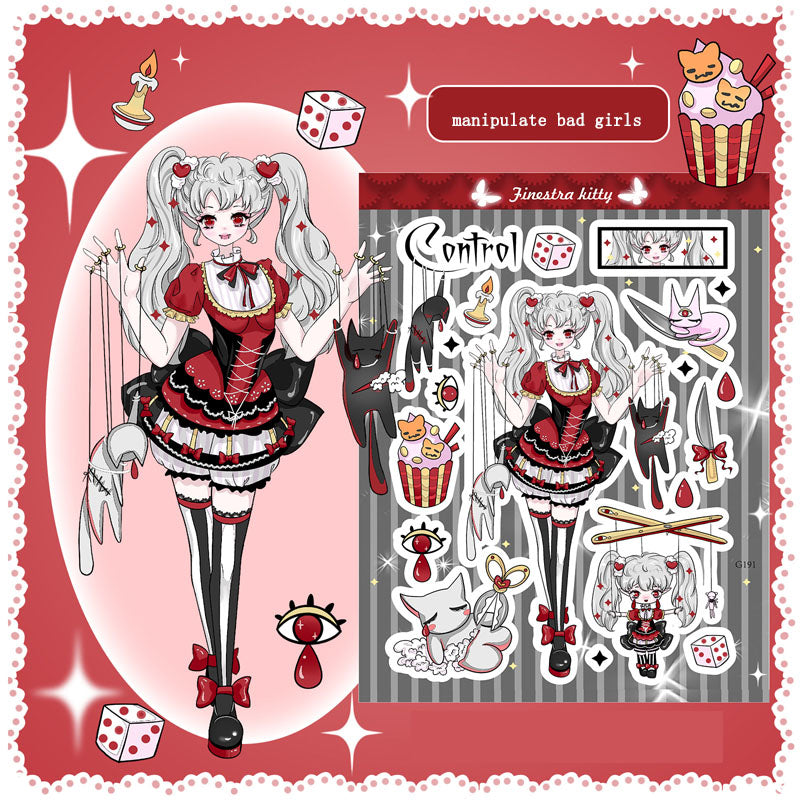 Variety of Characters Stickers Hand Account Decoration Material DIY Phone Case Key Chain Small Card Stickers Animation