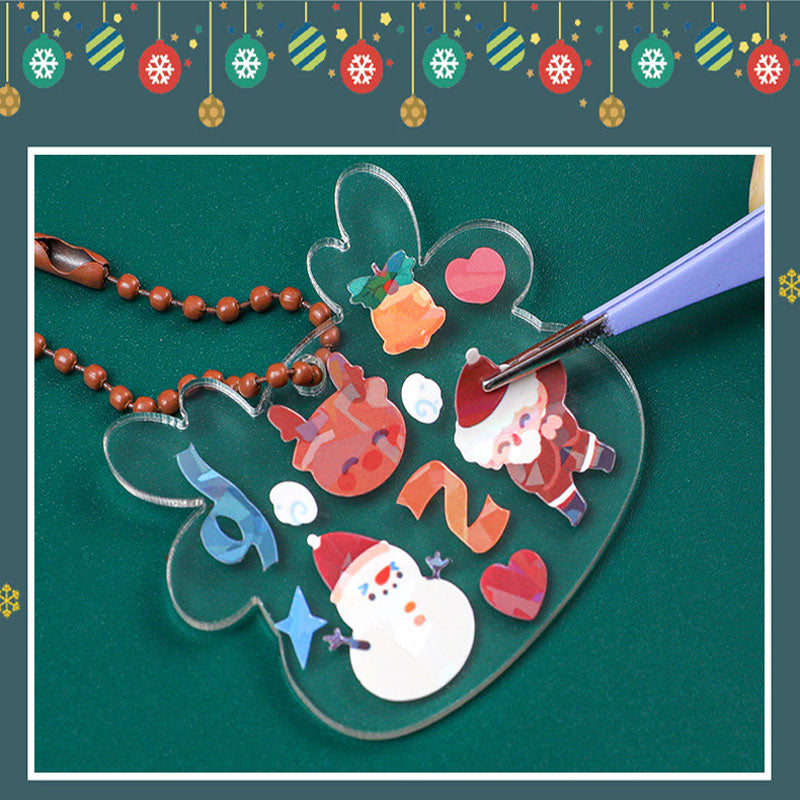 Christmas Sticker Set Christmas Themed Laser Decoration Stickers Hand Account Keychain DIY Stickers