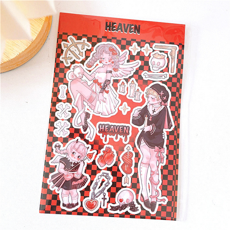 Girl Heart Cartoon Decoration Hand Account Phone Case Decoration Sticker DIY Handmade High-Value Heartbeat Signal Sticker