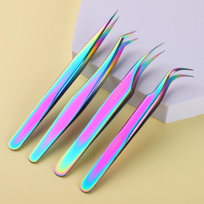 Multipurpose Laser Tweezers Color Titanium Stainless steel Tweezers DIY Sticker Makeup Tools