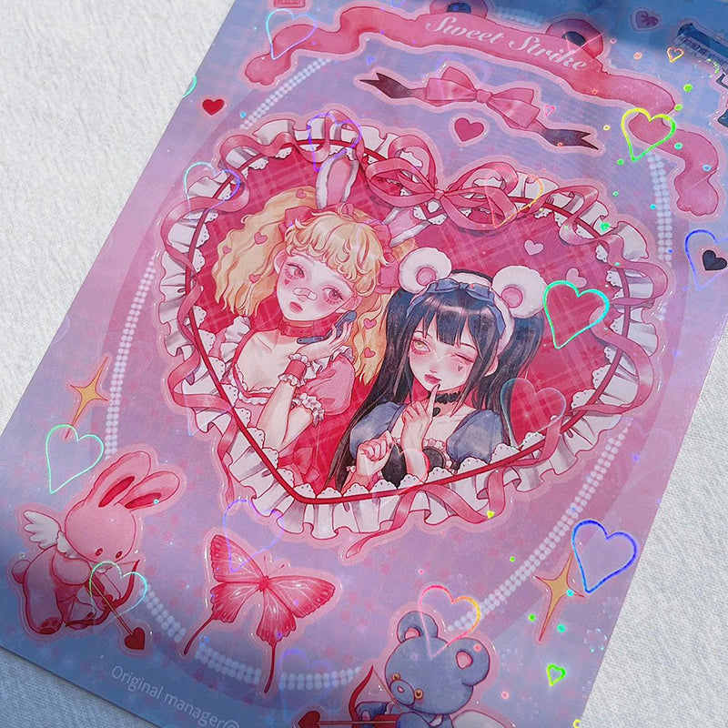 Disguised Angel Girl Stickers Goo Card Cover Hand Account Decoration Sticker