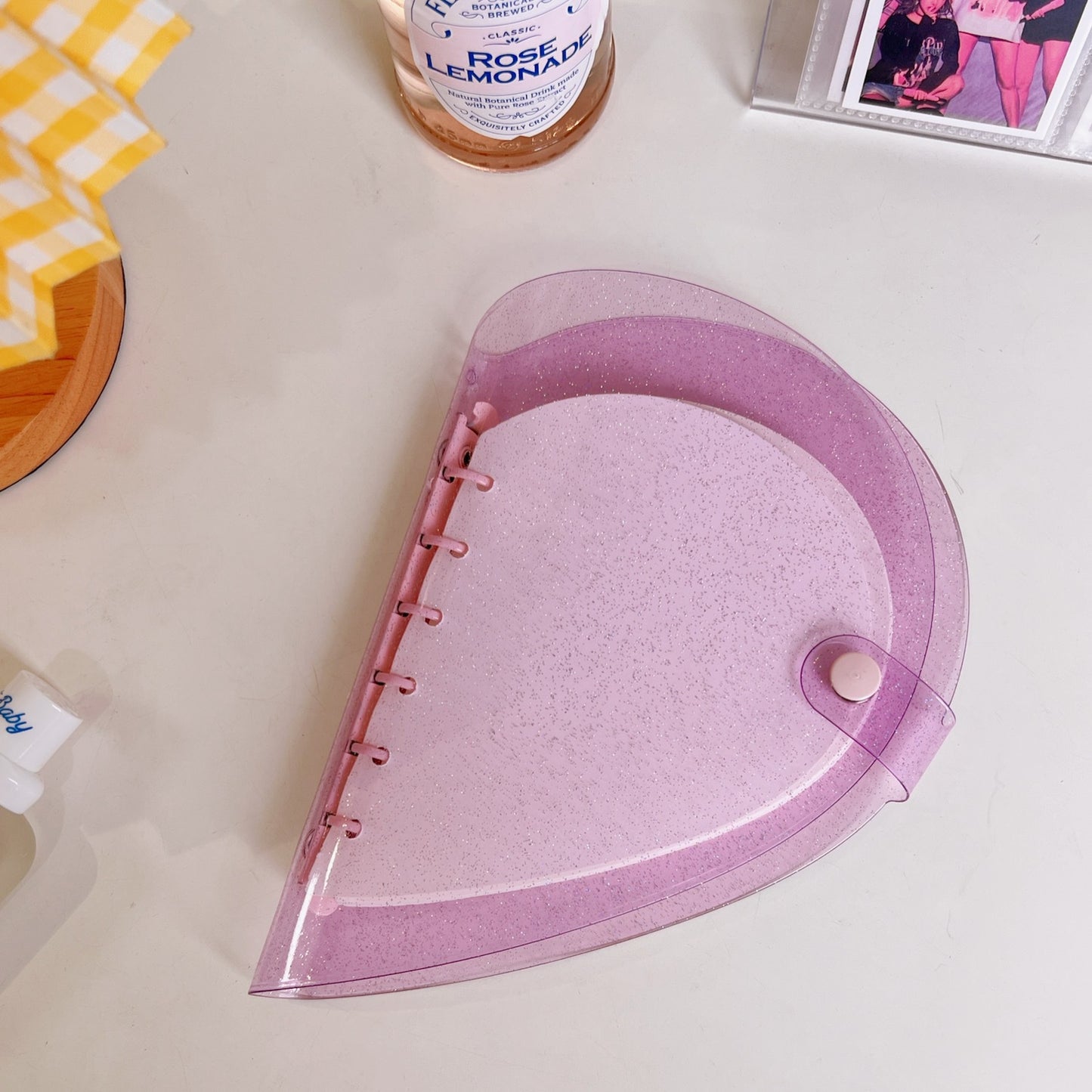 Cute Bow-knot Transparent 6-hole loose-leaf Hand Account Book Cloud Heart-shaped Student pvc Notebook Memo Binder