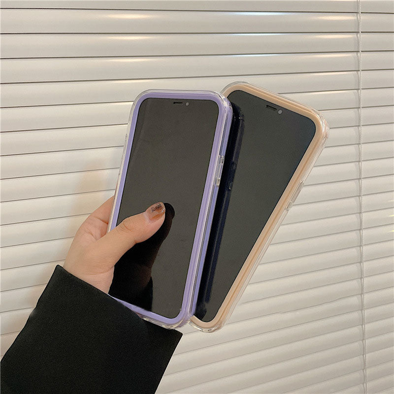 Simple Color CYontrast Color Border Suitable For iPhone12ProMax Apple 11 P hone Case XS Transparent 8Plus