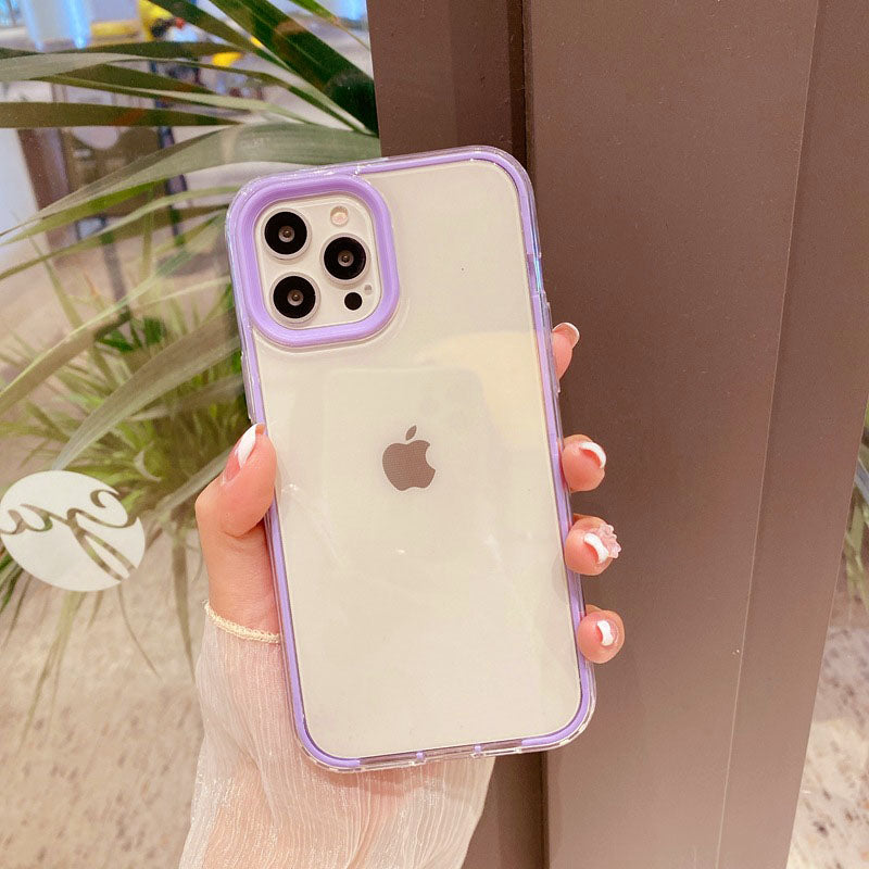 Simple Color CYontrast Color Border Suitable For iPhone12ProMax Apple 11 P hone Case XS Transparent 8Plus