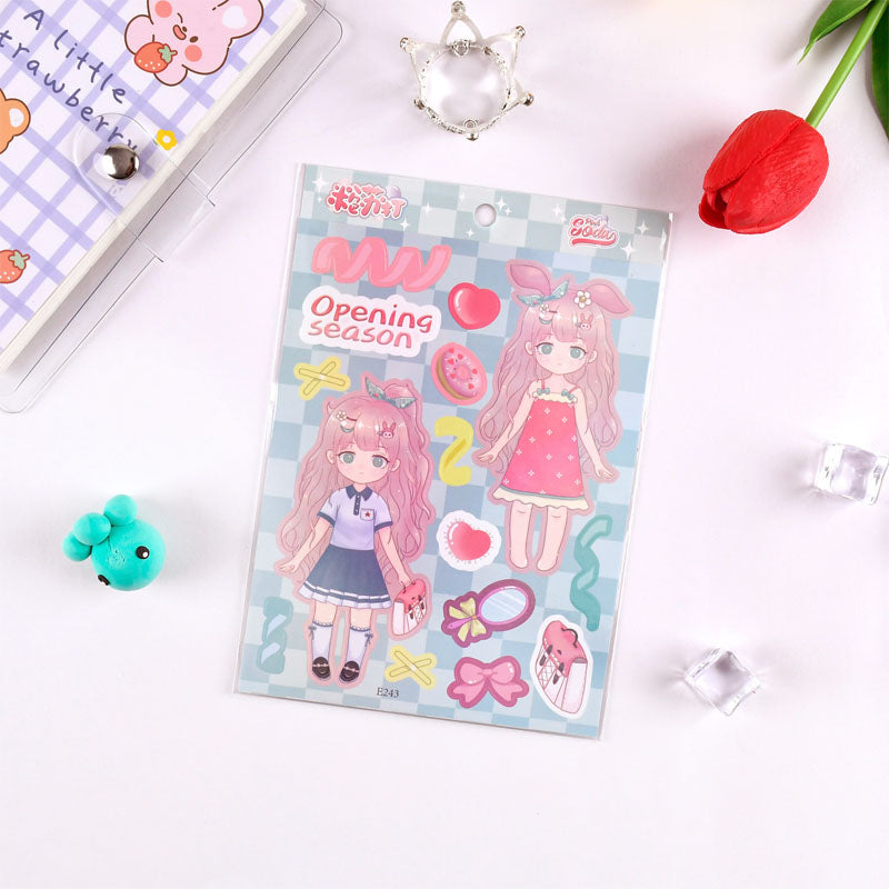 Mengli Attack Series Character Stickers Cartoon DIY Hand Account Keychain Phone case Small Card Decoration Sticker Material
