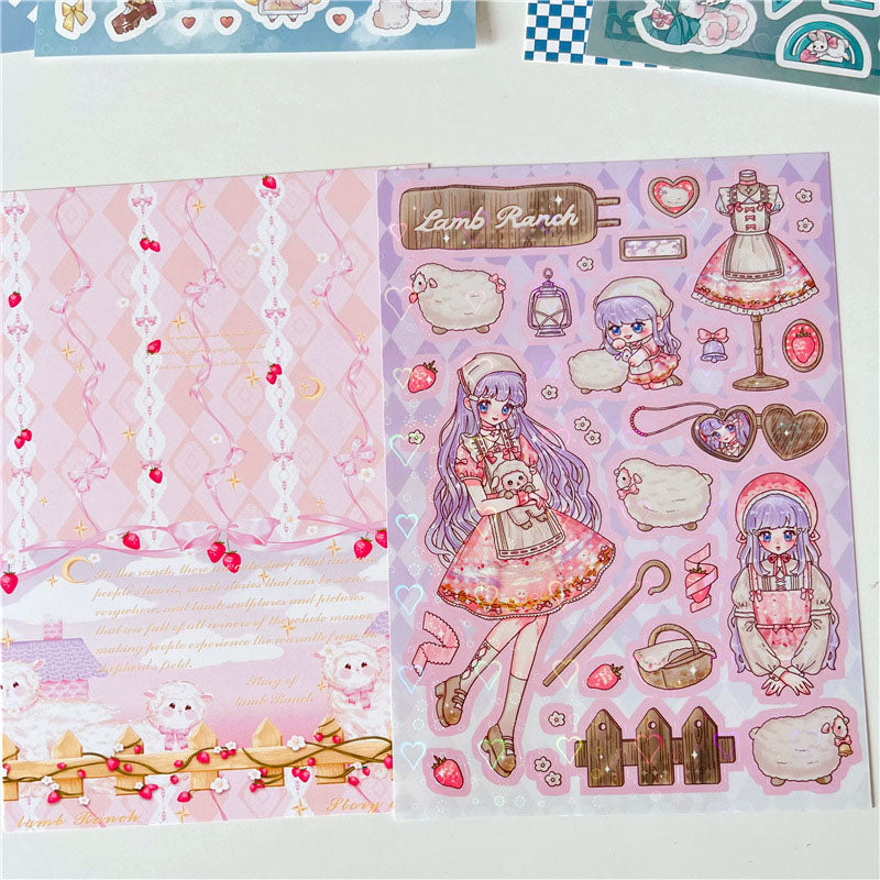 Lamb Ranch vitality Jks Jk Seifuku Series Cute Sweet Girl Character Goo Card DIY Phone Case Hand Account Sticker