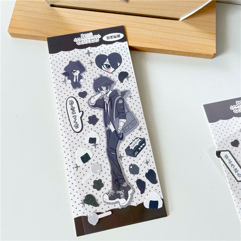 Sticker Spot Comic Style YK2 Sweet Asian Style Cute Character Goo Card Star Chasing Decoration Sticker