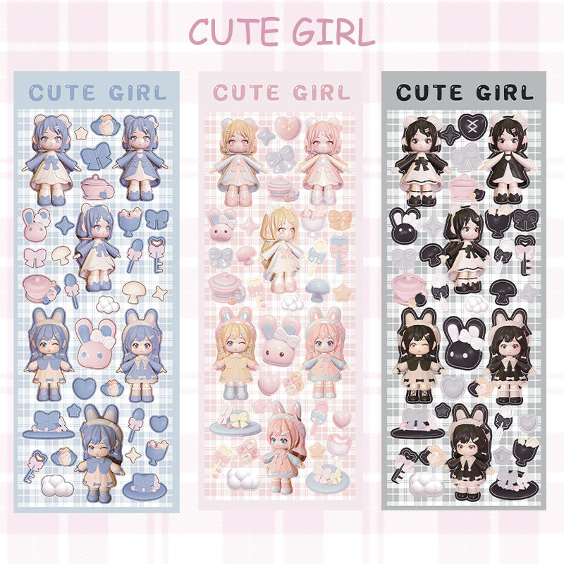 DIY Hand Account Stickers Little Witch Kaka Modeling Bunny Girl Decorative Sticker