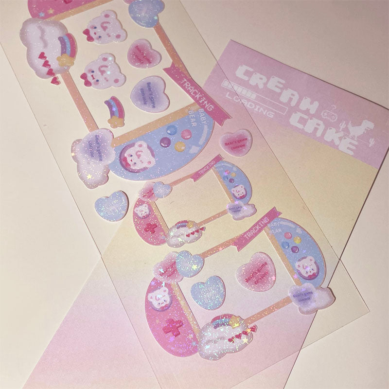 Little Bunny 's Story Little Bear Game Console Decorative Sticker Small Cartoon Handbook Sticker