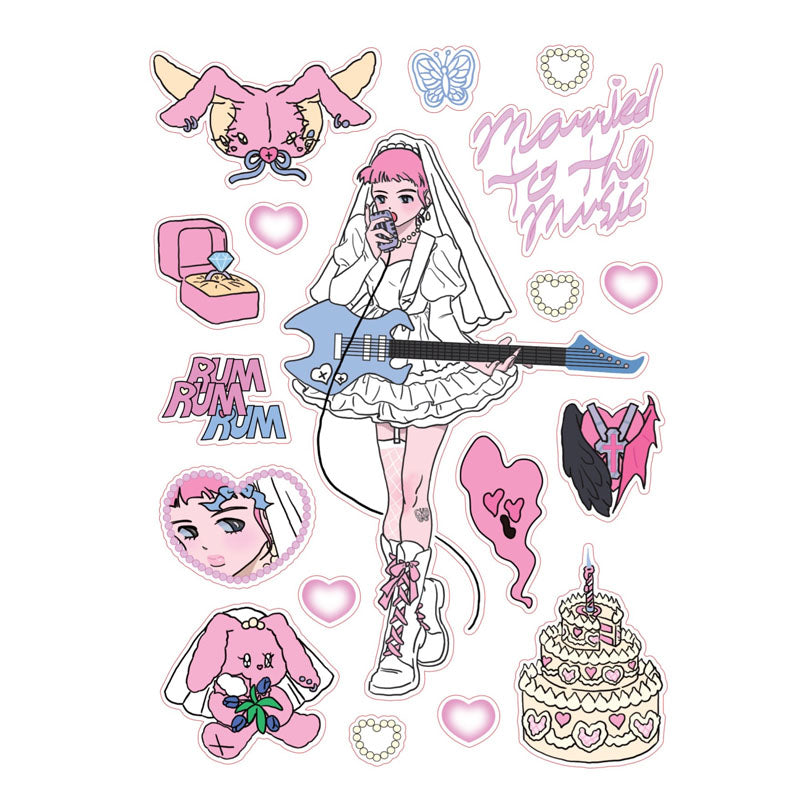 Retro Cute Character Series Stickers IPAD Phone Case Computer Decoration Stickers Waterproof
