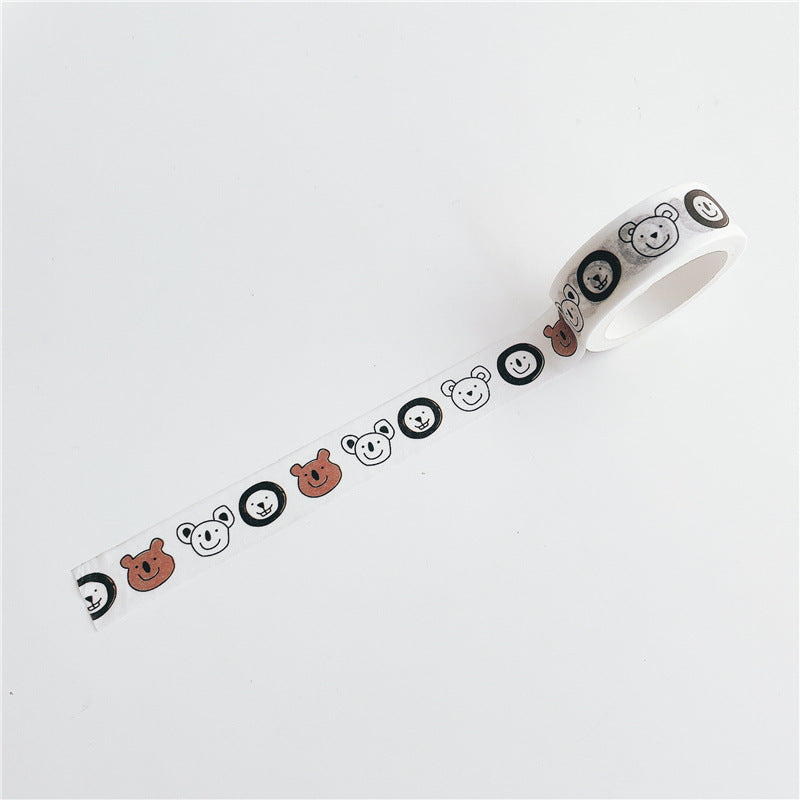 Black and White Grid English Hand-Painted Style and Paper Tape Decorative Stickers DIY Hand Account Material Stickers