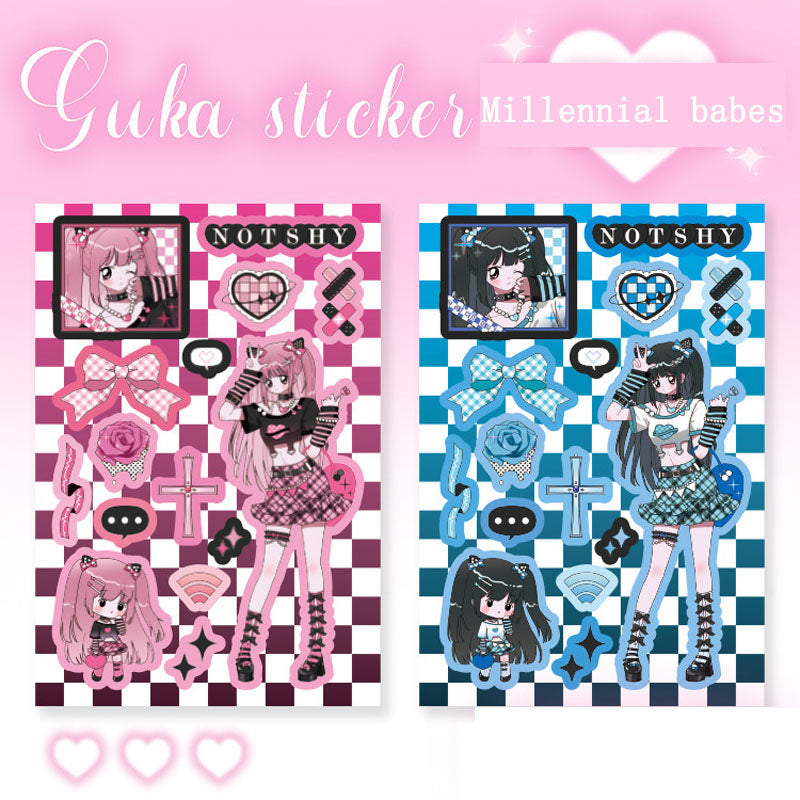 Character Stickers Dorothy Heart Wave Series Cartoon Cute Girl Phone Case Keychain Plate Material Decorative Stickers