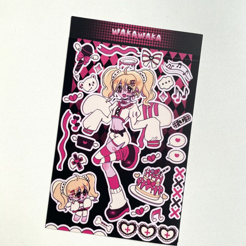 Werewolf Girl Hand Account Sticker Witch Magic Beautiful Girl Sticker Angel Devil DIY Keychain Plate Decoration Sticker