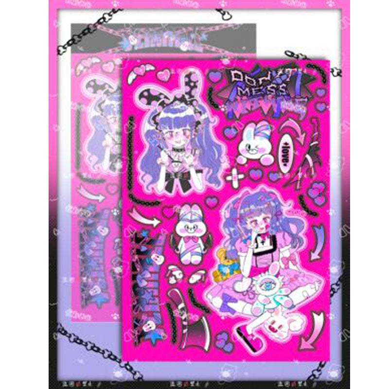 Killer Girl Barbie Girl Love Membrane Sweet Asian Style Decorative Stickers DIY Hand Account Phone Case Small Card Stickers