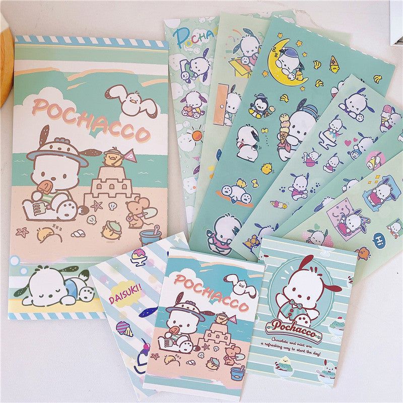 Sanrio Envelope Packaging Stickers Kuromi Melody Cinnamorll Stickers Handbook Decoration DIY Sticker