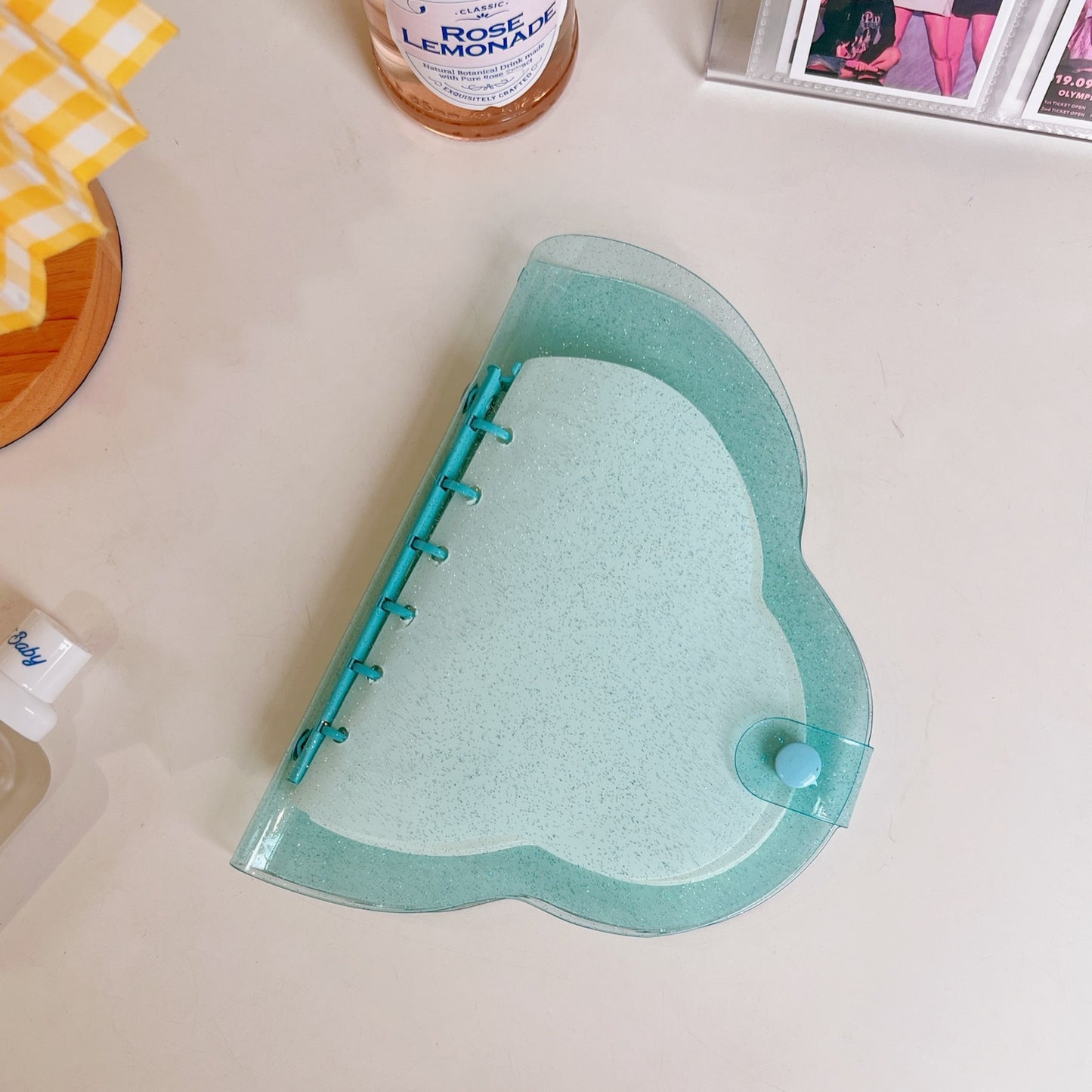 Cute Bow-knot Transparent 6-hole loose-leaf Hand Account Book Cloud Heart-shaped Student pvc Notebook Memo Binder