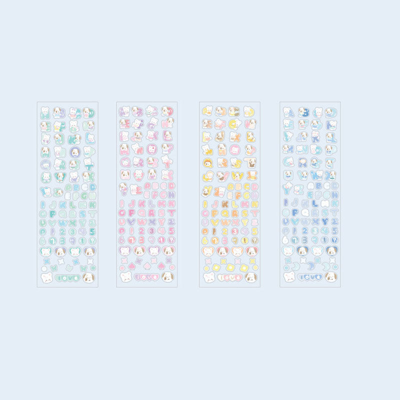 RosyPosy Jelly Letter Stickers TuTu&Byebye Series Cute Style DIY Hand Account Phone Case Material Stickers 4 Types