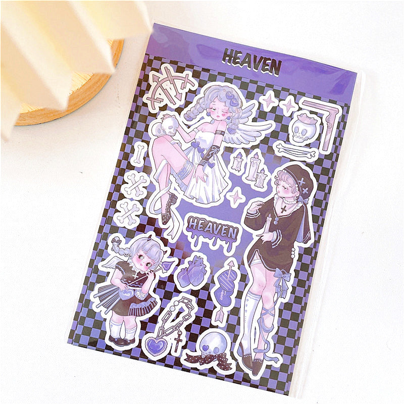 Girl Heart Cartoon Decoration Hand Account Phone Case Decoration Sticker DIY Handmade High-Value Heartbeat Signal Sticker