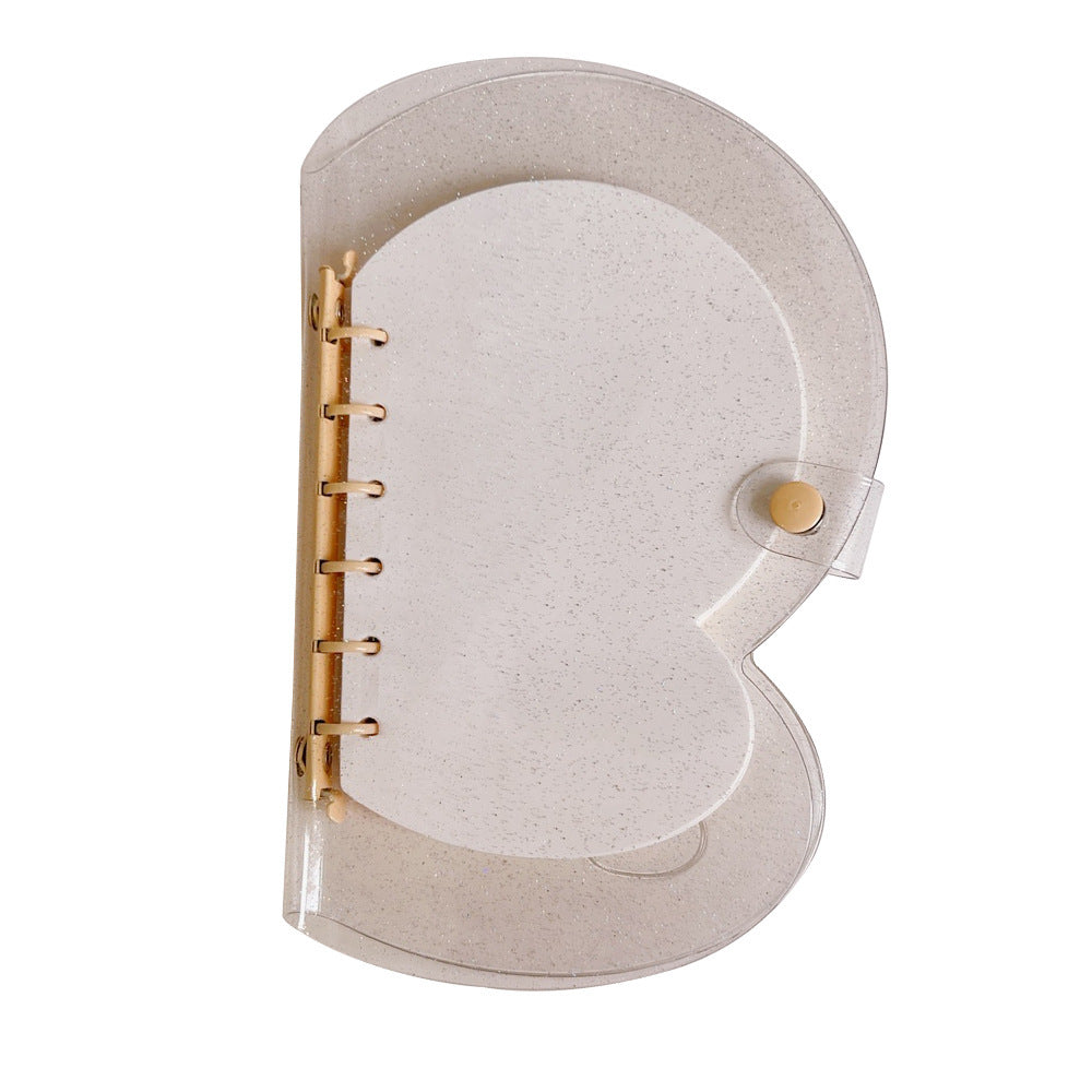 Cute Bow-knot Transparent 6-hole loose-leaf Hand Account Book Cloud Heart-shaped Student pvc Notebook Memo Binder