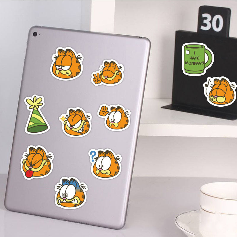 40pcs Garfield Cute Cartoon Stationery Mobile Phone Case Water Cup Waterproof Decorative Stickers Hand Account Mobile Phone Case Stickers