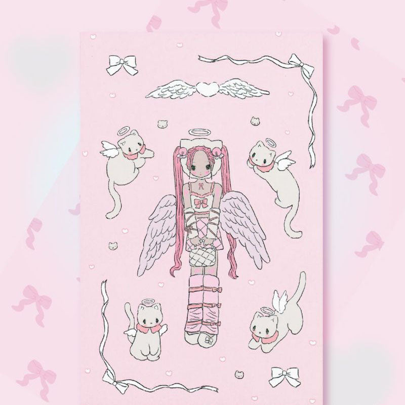 Milky Hearts Sticker Book Inner Page Low Saturation Sweet Sick Sweet Girl Character Decoration Sticker DIY Keychain Plate Hand Account Phone Case Sticker