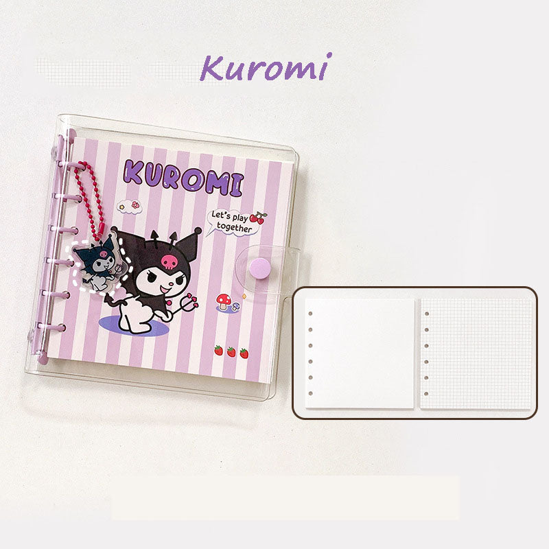 Sanrio Hand Ledger Binder Sticker Portable Transparent Square Notepad Notebook Cute Kuromi