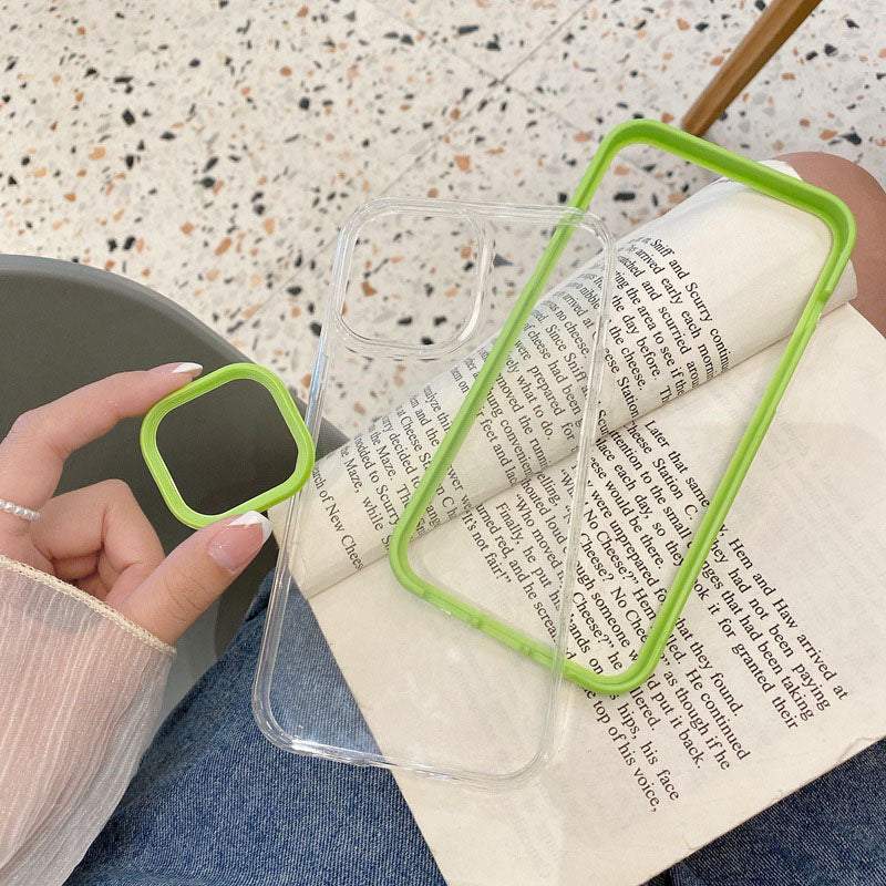 Simple Color CYontrast Color Border Suitable For iPhone12ProMax Apple 11 P hone Case XS Transparent 8Plus