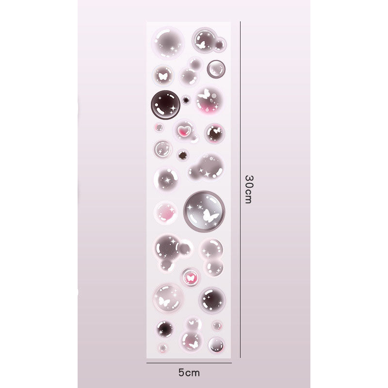 Laser Dream Bubble Sticker Glue Dot hand Account DIY Decoration Material Sticker Girl Heart Bubble Sticker