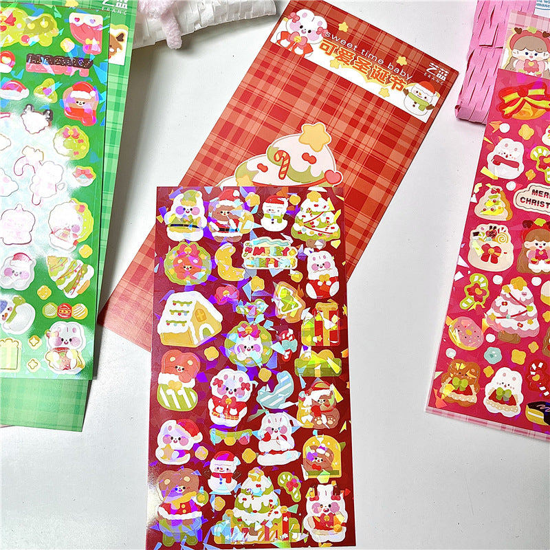 Cute Christmas Sticker Cute Photo Decoration Sticker Hand Account Key Chain Christmas DIY Material