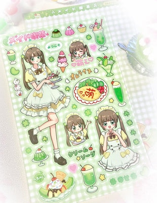 Maid Eating Tea Shop Series Stickers Gooka Cute Cartoon Sticker