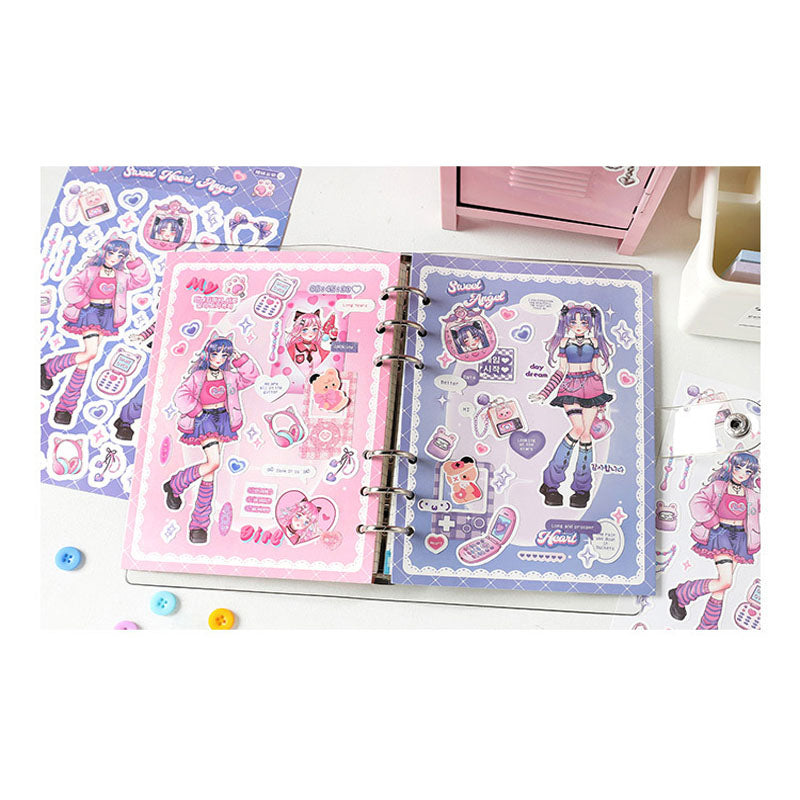 Barbie Angel Series Sweet Cool Babe Hand Account Diy Decorative Phone Case Hand Account Material Stickers Matte Membrane Stickers 4 Styles