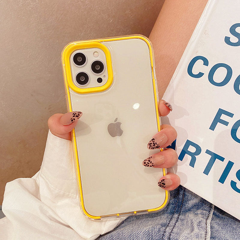 Simple Color CYontrast Color Border Suitable For iPhone12ProMax Apple 11 P hone Case XS Transparent 8Plus