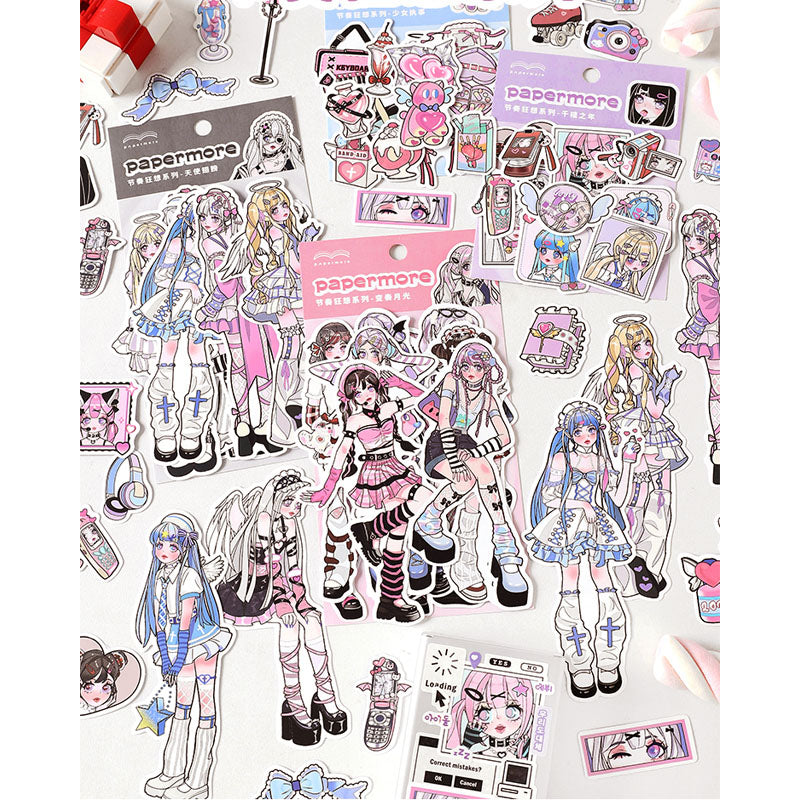Sticker Pack Rhythm Rhapsody Cute Girl Anime Handbook Material Stickers 4 Styles