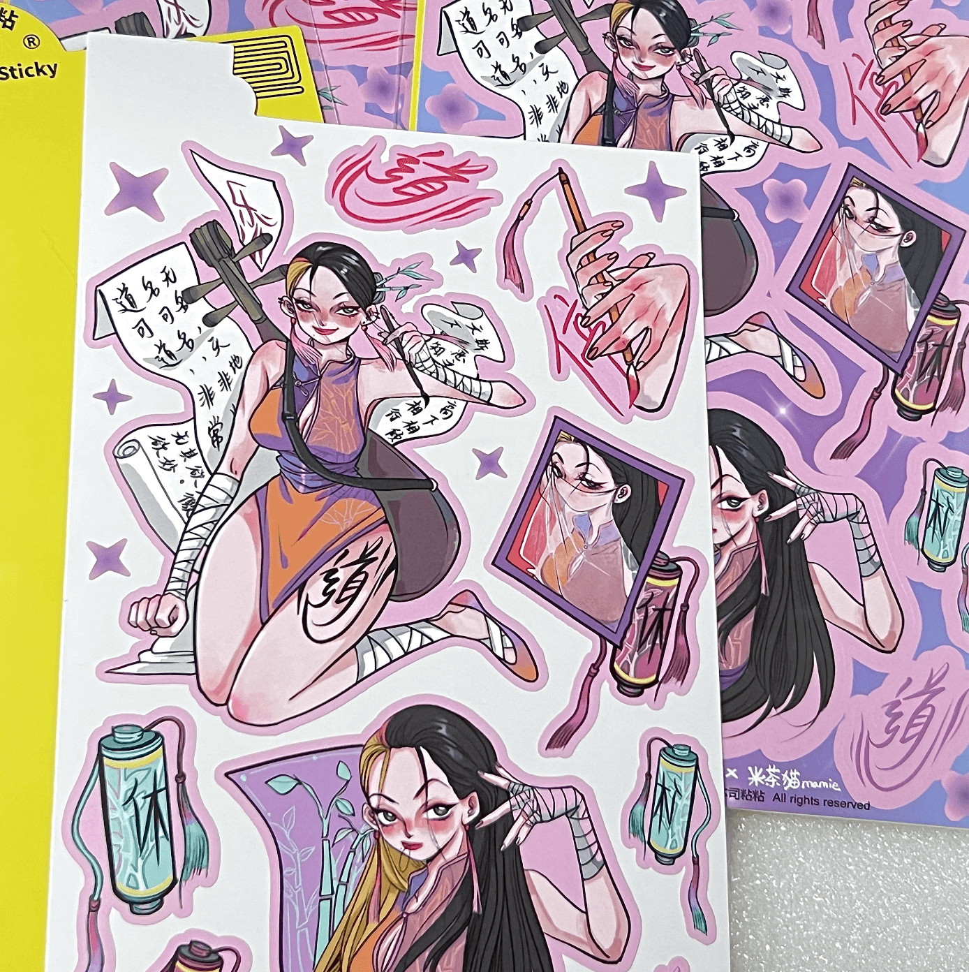 Bensi Sexy Grils Stickers Creative Personalized Stickers DIY Hand account Phone Case Stickers