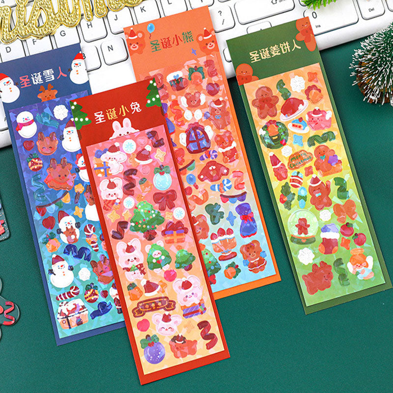 Christmas Sticker Set Christmas Themed Laser Decoration Stickers Hand Account Keychain DIY Stickers