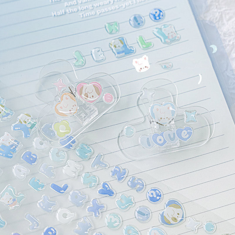 RosyPosy Jelly Letter Stickers TuTu&Byebye Series Cute Style DIY Hand Account Phone Case Material Stickers 4 Types