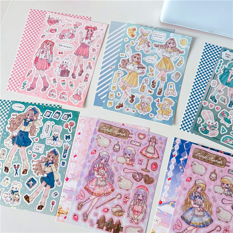 Lamb Ranch vitality Jks Jk Seifuku Series Cute Sweet Girl Character Goo Card DIY Phone Case Hand Account Sticker