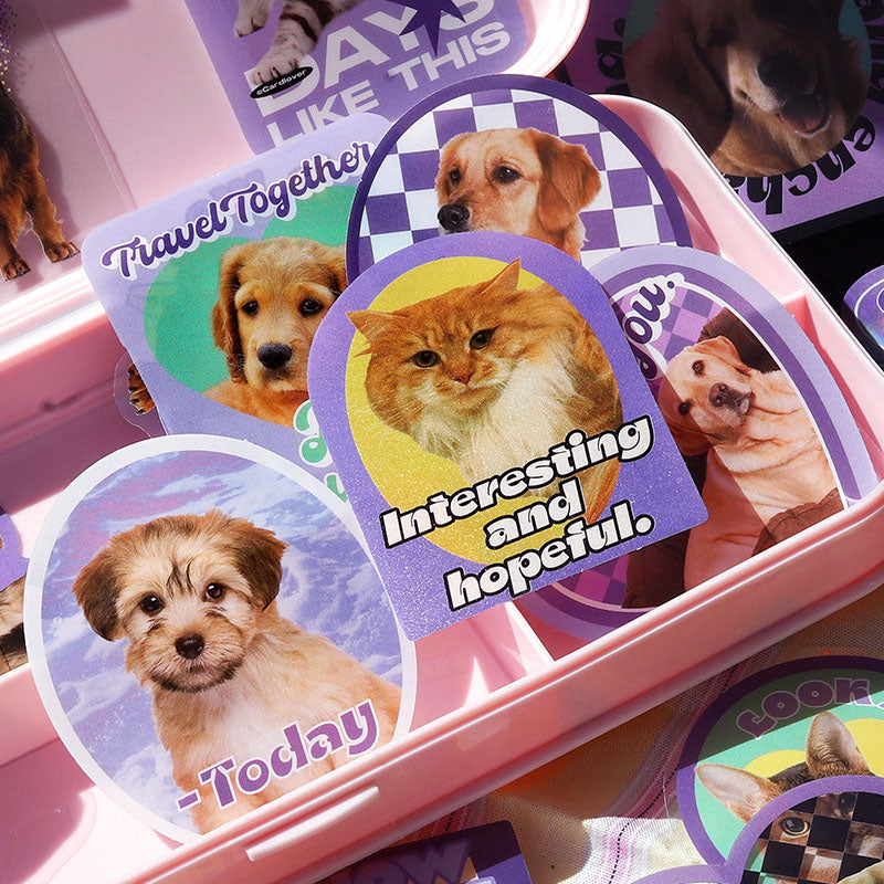Letter Lovers PET Big Sticker Pack Let's Play with Me Series of Creative Hand Account Decorative Stickers 4 Styles