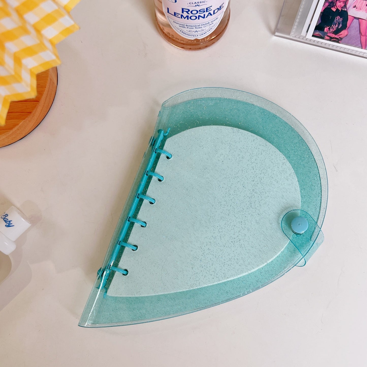 Cute Bow-knot Transparent 6-hole loose-leaf Hand Account Book Cloud Heart-shaped Student pvc Notebook Memo Binder
