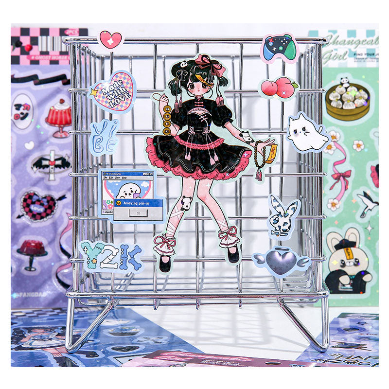 Variety Girl Series Stickers Cute Cold Girl Stickers Diy Hand Account Decoration Material Collage Stickers