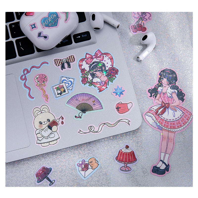 Variety Girl Series Stickers Cute Cold Girl Stickers Diy Hand Account Decoration Material Collage Stickers
