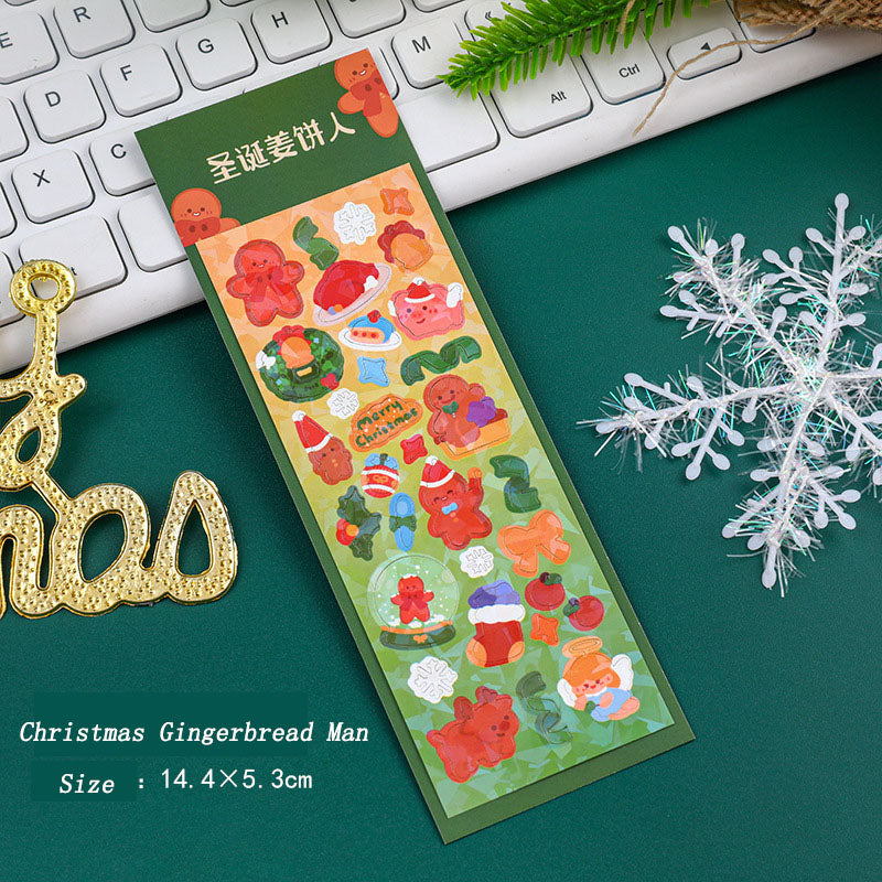 Christmas Sticker Set Christmas Themed Laser Decoration Stickers Hand Account Keychain DIY Stickers