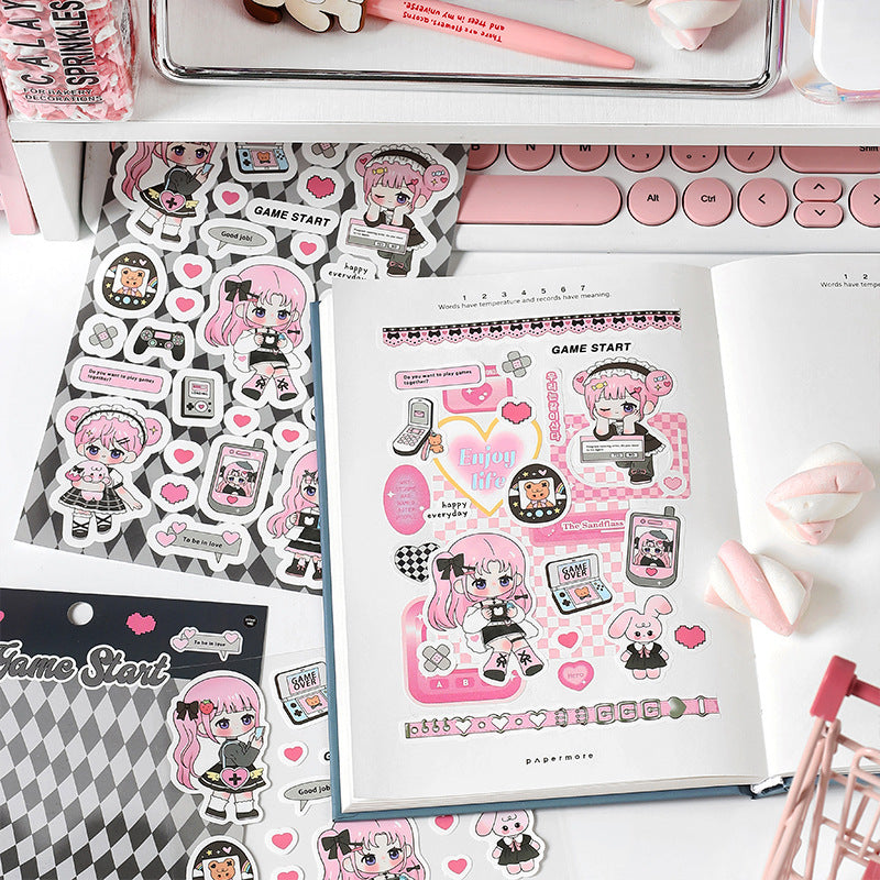Cute Cartoon Character Pocket Diary Basic Decorative Stickers
