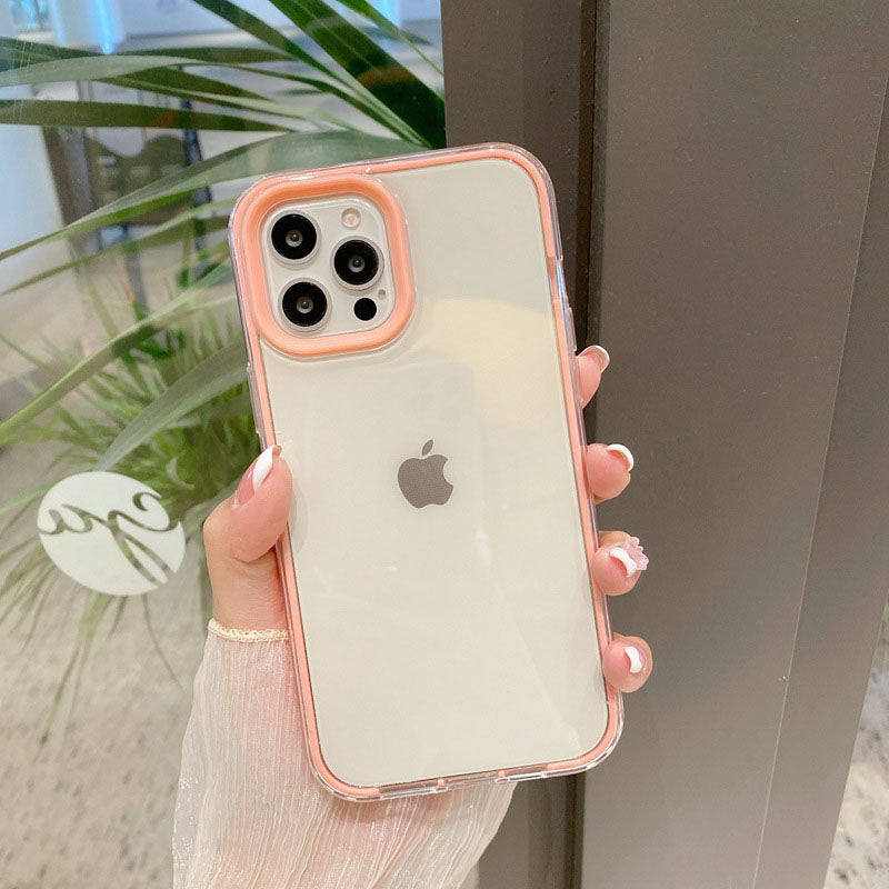 Simple Color CYontrast Color Border Suitable For iPhone12ProMax Apple 11 P hone Case XS Transparent 8Plus