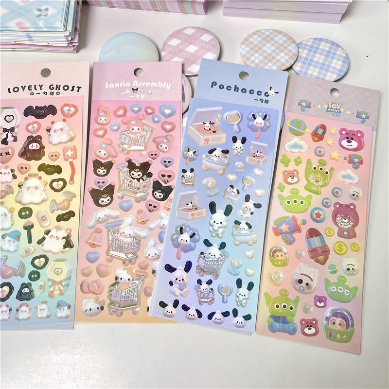 Sticker Character Modeling Sanrio Cute Cartoon Versatile Toy Story DIY Keychain Pocket Sticker