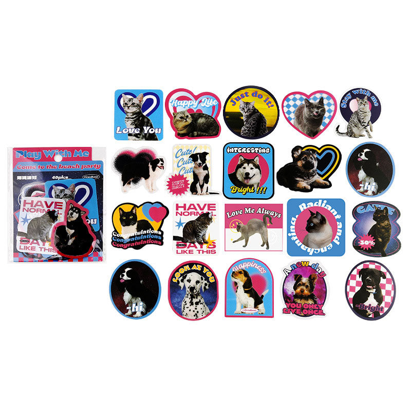 Letter Lovers PET Big Sticker Pack Let's Play with Me Series of Creative Hand Account Decorative Stickers 4 Styles