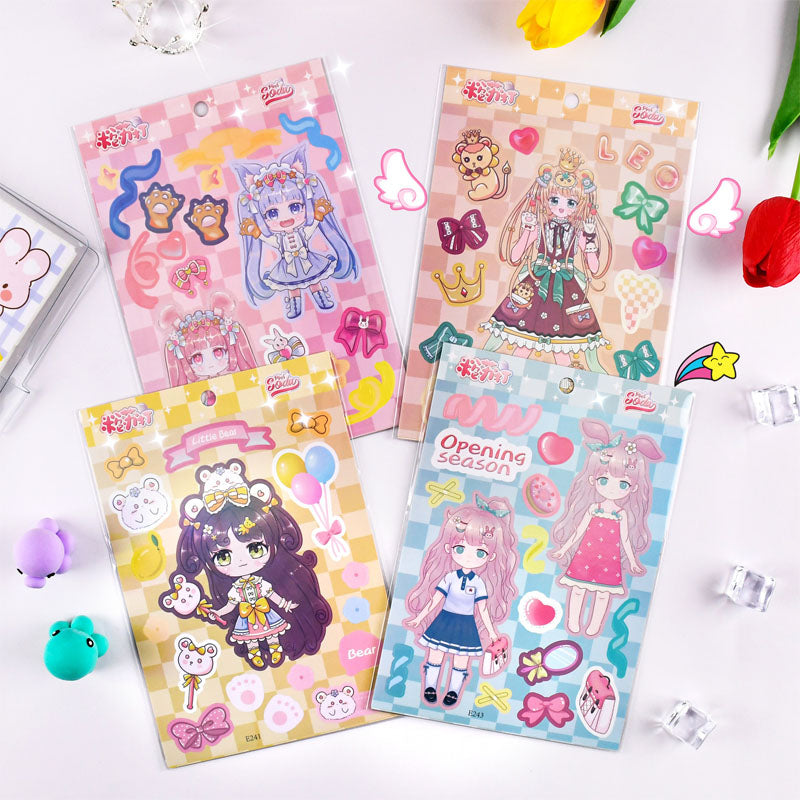 Mengli Attack Series Character Stickers Cartoon DIY Hand Account Keychain Phone case Small Card Decoration Sticker Material