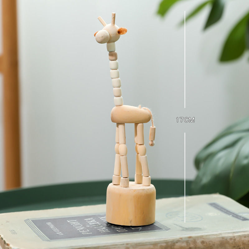 Christmas wooden man Cartoon creative animals Home decoration Handmade