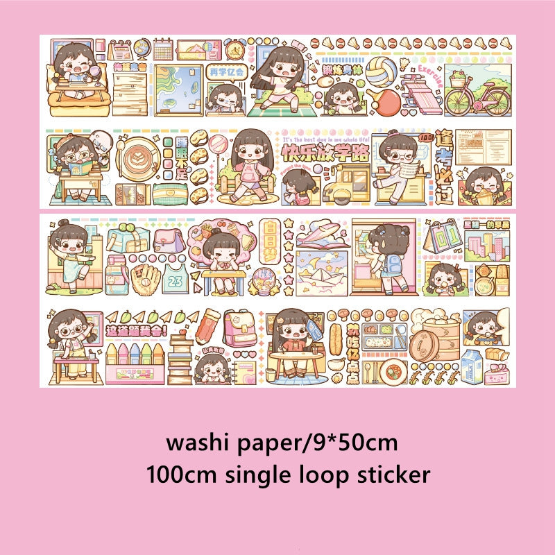 Cute Cartoon Character Stickers DIY Hand Account Landscaping Collage Tape