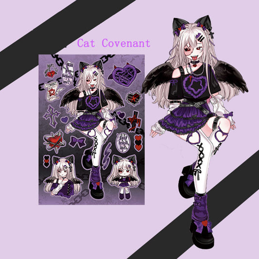 Fantasy Girl Niche Dark Cute Decorative Stickers DIY Keychain Plate Hand Account Phone Case Diary Small Card Stickers